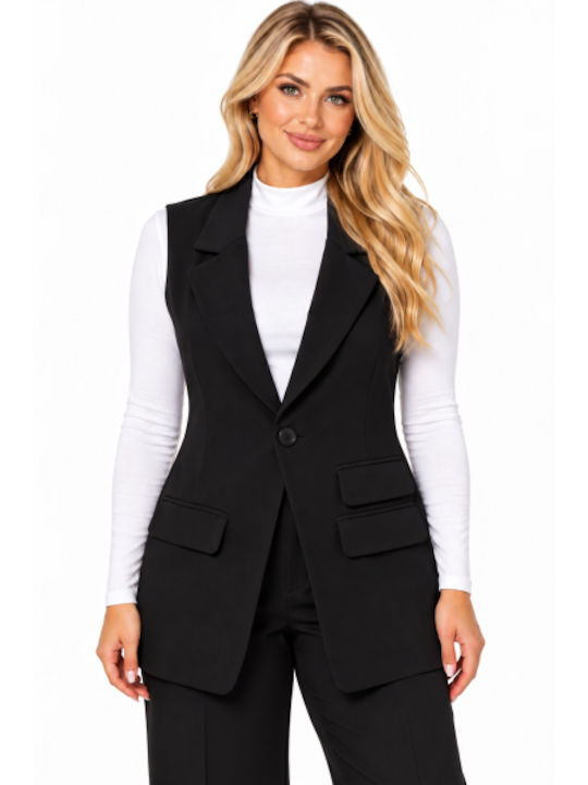 Women's Black Vest WB-61996-27VE-BLACK