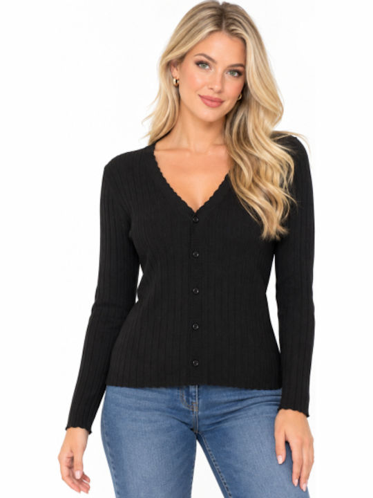 Women's Knitted Cardigan Black WC-KW24-5011-27CA-Black