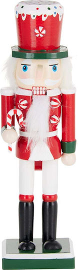 Weihnachts-Nussknacker aus Holz in Rot, 25 cm hoch