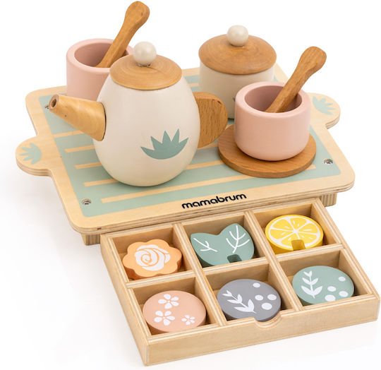 Mamabrum Teeservice-Spielzeug aus Holz, 18-teilig