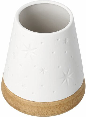 Raeder Christmas Wooden Candlestick White Poetry Little Stars 8.7x7.3 cm