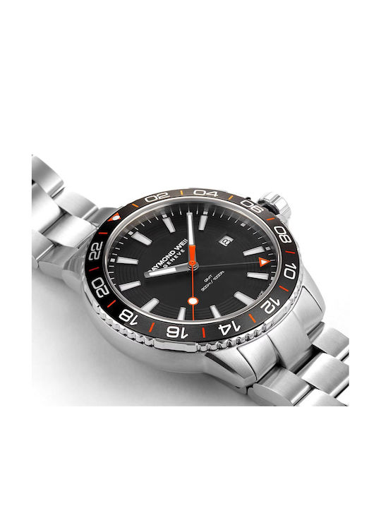 Tango Dual Time Ανδρικό Ρολόι 42mm Μπαταρίας με Ασημί Ατσάλινο Μπρασελέ