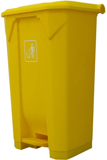 Limpio Plastic Waste Bin with Pedal 68 L Yellow
