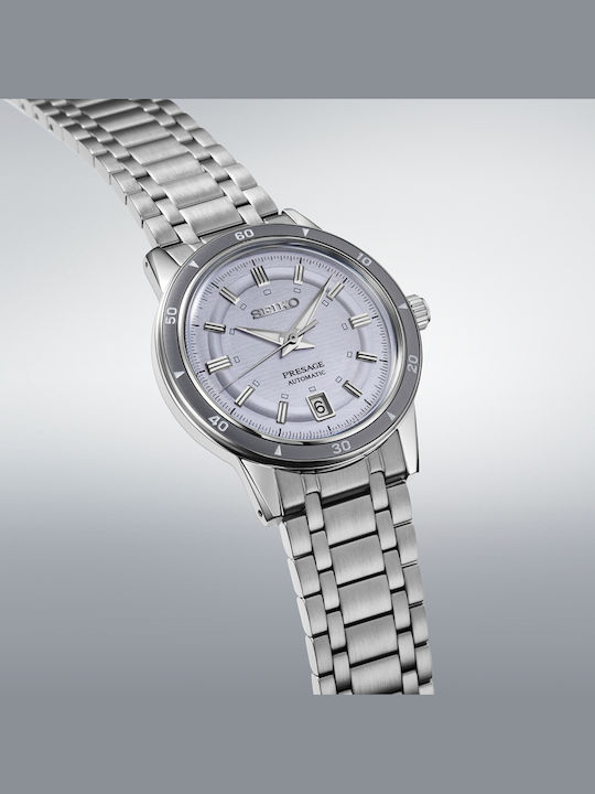 Presage Style 60's Мъжки Часовник 39.5 mm Автоматичен със Сребриста Стоманена Верижка