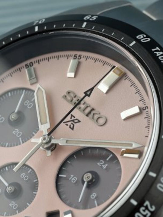 Speedtimer Мъжки Часовник 39mm Хронограф със Слънчев Механизъм и Сребриста Стоманена Верижка