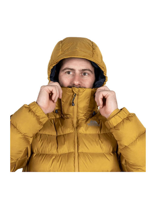 Μπουφάν Puffer Αδιάβροχο και Αντιανεμικό Μουσταρδί