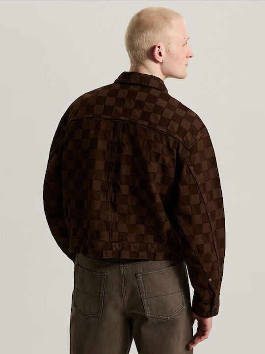 Check 5 Checkerboard Denim Jacket Demitasse