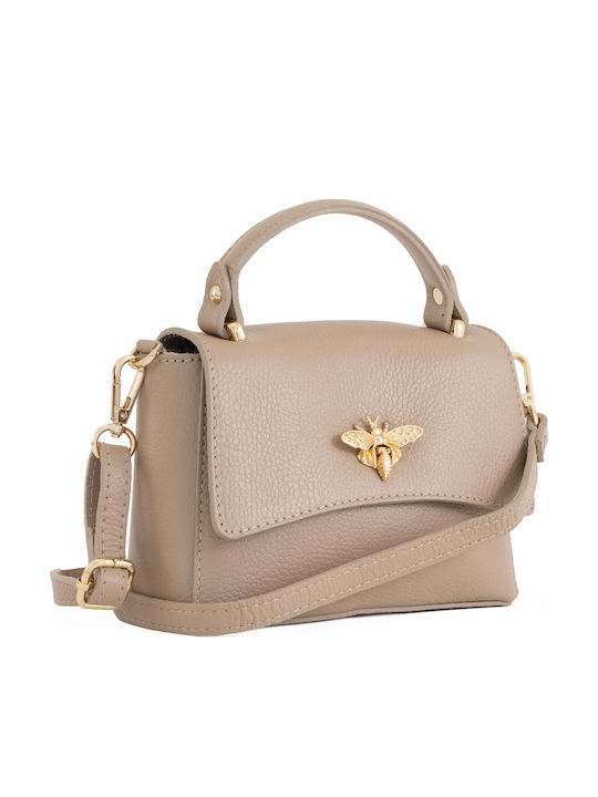 Damen-Ledertasche mit Klappe Braun Chocolate