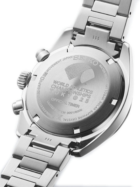 Speedtimer Мъжки часовник 39 mm Хронограф със соларен механизъм и сребриста стоманена гривна