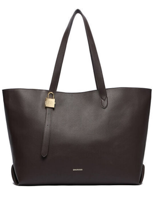 Damen-Shopper-Tasche Dunkelbraun