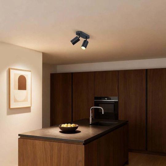 Calex Double Spotlight with GU10 Socket in Black