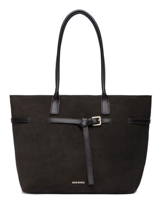 Γυναικεία Shopper Τσάντα Suede Chocolate Brown