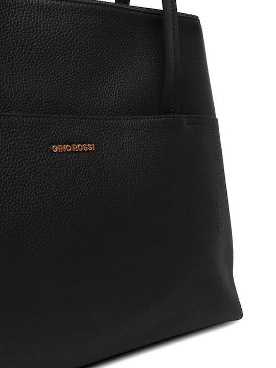 Δερμάτινη Γυναικεία Tote Τσάντα Black