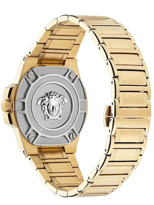 Greca Reaction Ανδρικό Ρολόι 44mm Μπαταρίας με Χρυσό Ατσάλινο Μπρασελέ
