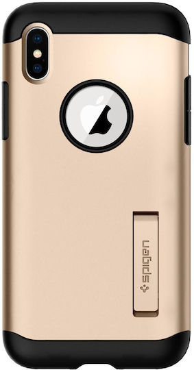 Spigen Slim Armor Задна Корица Пластмаса 1.2mm Златен iPhone X / XS