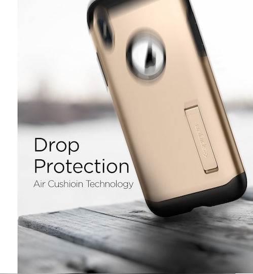 Spigen Slim Armor Задна Корица Пластмаса 1.2mm Златен iPhone X / XS