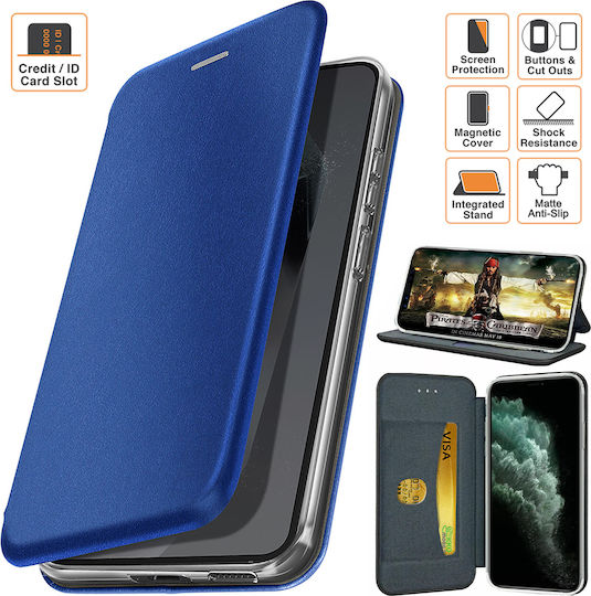 Book Din Piele Artificială Albastră Moto G22