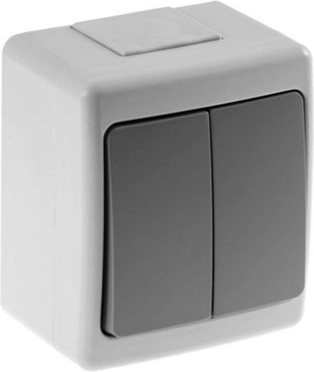 PAWBOL Waterproof Recessed Single Wall Switch Without Frame Grey