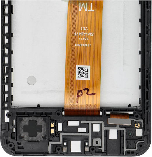 Екран със Сензорен Механизъм и Рамка за  Galaxy A04S (Черен)