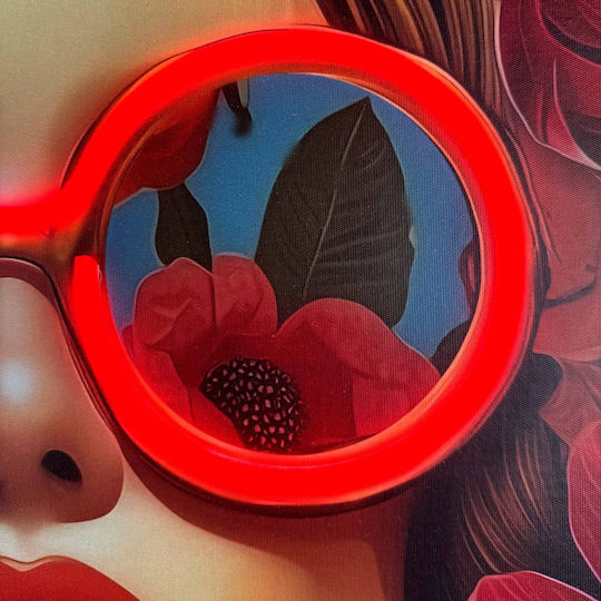 "Lady Vintage" Painting Neon LED Lighting 70x100 cm
