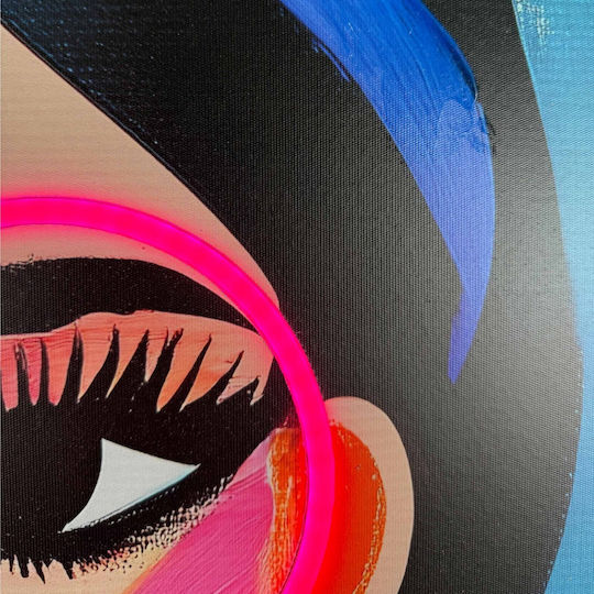 "Colourful Portrait" Painting with Neon LED Lighting 70x100 cm