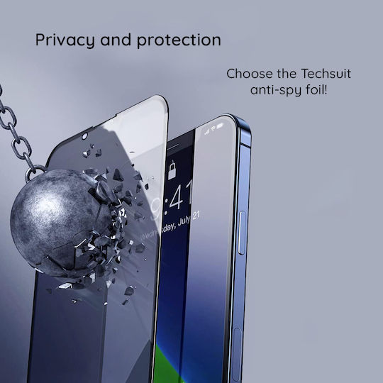 Techsuit Full Glue Privacy Tempered Glass Μαύρο (Galaxy A25 5G)