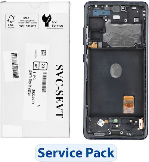 Екран със Сензорен Механизъм и Рамка за Galaxy S20 FE (Син)