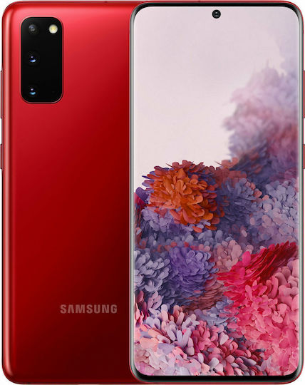 O ecran cu Mecanism Tactil și Cadru pentru Galaxy S20+ (Roșu)