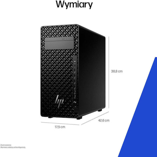 Z2 Tower G1i Desktop PC (Ultra 7-265/32GB DDR5/1.0TB SSD/RTX A1000/W11 Pro) με Πληκτρολόγιο (International English)