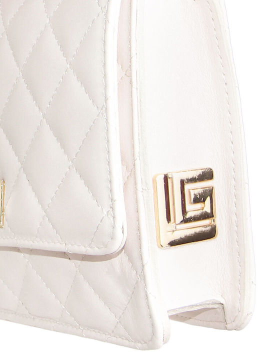 Leather Women's Flap Bag Beige