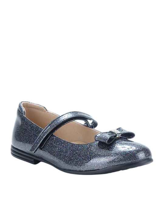 Kids Ballerinas with Adjustable Metal Clasp Grey