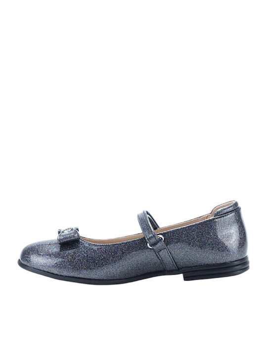 Kids Ballerinas with Adjustable Metal Clasp Grey
