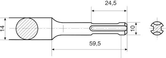 Rennsteig Καλέμι με Υποδοχή SDS Plus 250x40mm