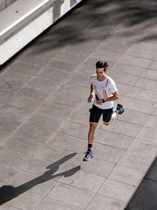 Tricou sport cu Geometrie Albă