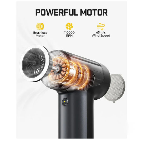 Electric Blower Fanttik B10 Pro 110,000 Rpm 65 M S Brushless Motor 4800 Mah Battery Led 4 Nozzles Gray