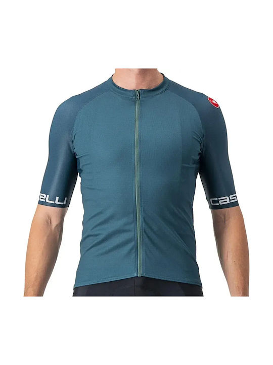 Castelli Мъжка Късорукавна Колоездачна Фланелка Тюркоазена