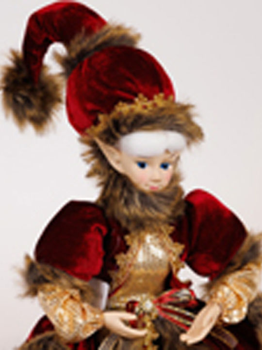Magic Weihnachtsfigur Elf in Burgunderrot, 61 cm hoch
