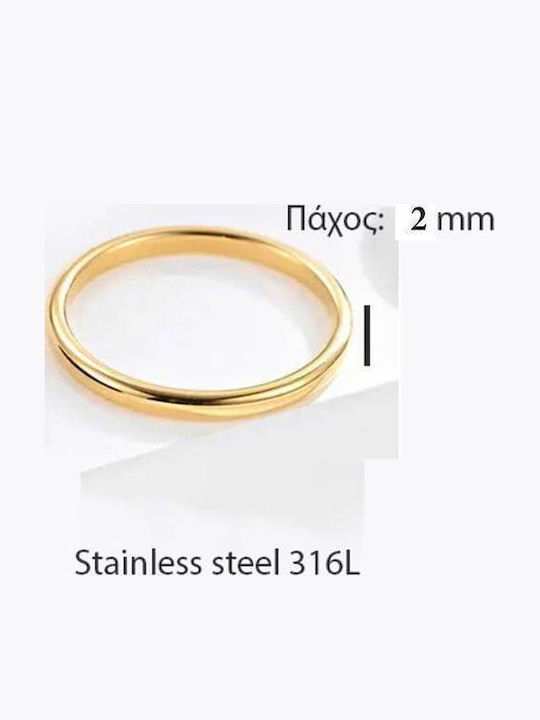Unisex Ringband Stahl 316L Gold Bode 02472