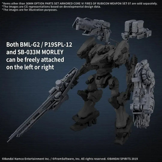 Armored Core VI Set de Arme 30MM 07 – Kit de Accesorii pentru Arme Bandai