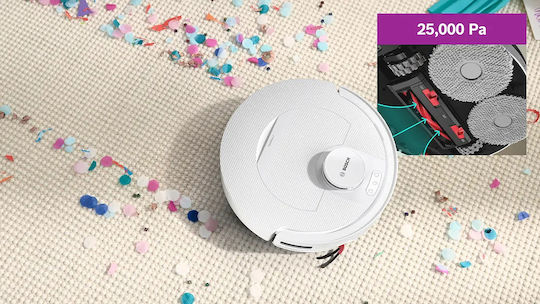 Spotless 2 Robot Vacuum Cleaner with Laser Mapping & 25000Pa Suction Power White