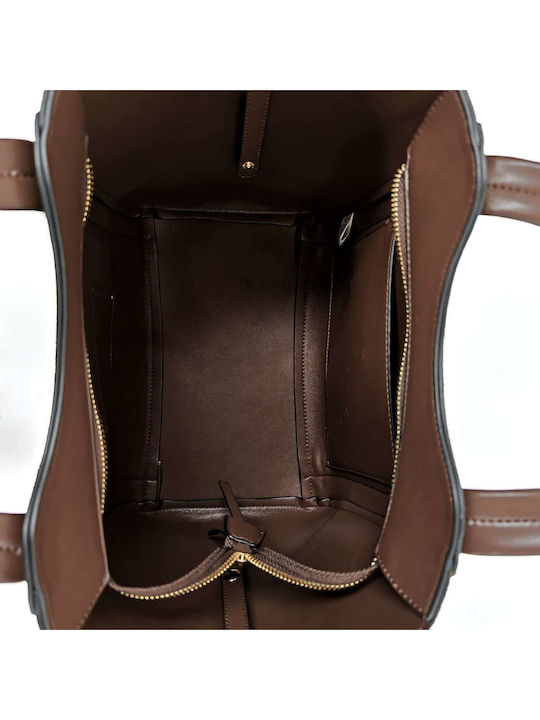 Vicky Large Women's Shopper Bag Dark Brown