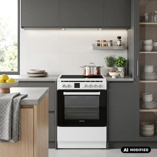 Aragaz 69lt cu Plite Ceramice L60cm. White