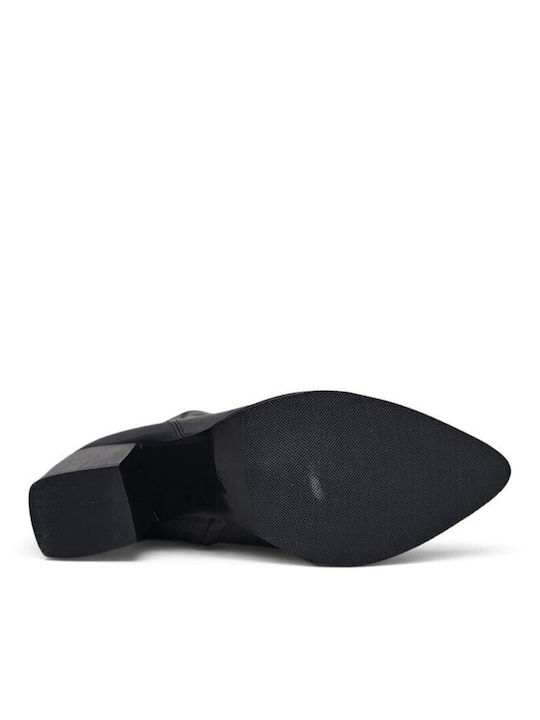 Mago Damen Lederstiefeletten Schwarz