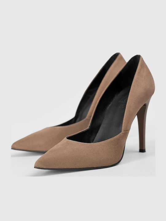 Suede Pointed-Toe Heels Purop