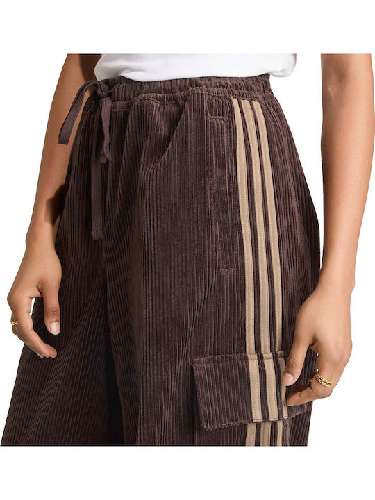 Damen-Stoff-Cargohose Braun