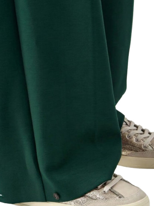 Women's Fabric Trousers Dark Green