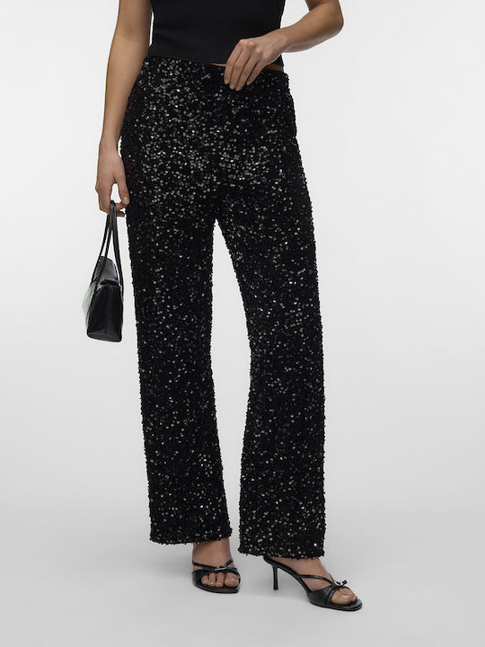 Vero Moda Γυναικείο Υφασμάτινο Παντελόνι Black