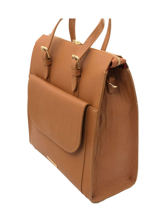 Cognac Leather Women's Backpack