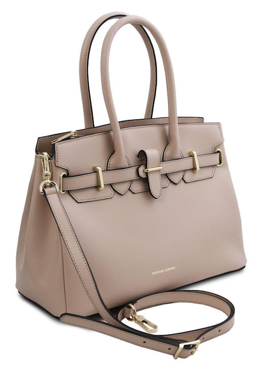 Light Ash Grey Leather Women's Tote Bag