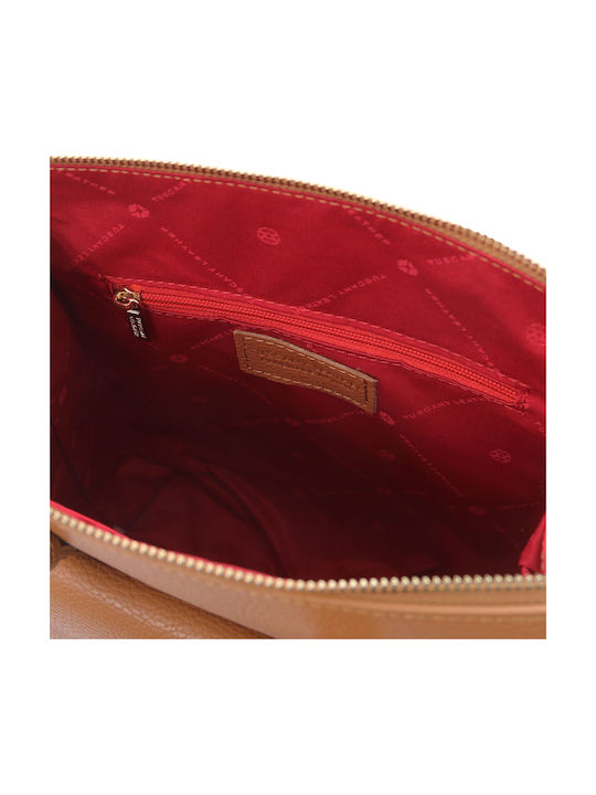 Cognac Leather Women's Backpack